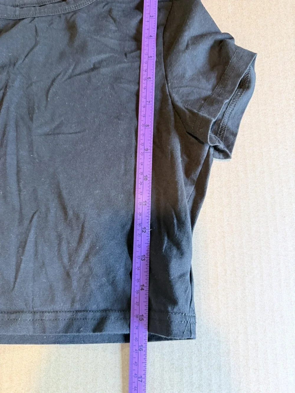 Cropped, Ribbed, T-shirt, Women’s, Black, XL